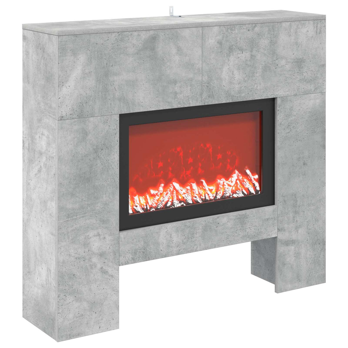 vidaXL Electric Fireplace Concrete 100 x 24.5 x 90 cm Engineered wood