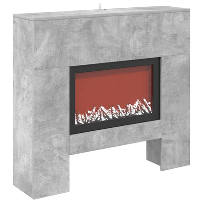 vidaXL Electric Fireplace Concrete 100 x 24.5 x 90 cm Engineered wood