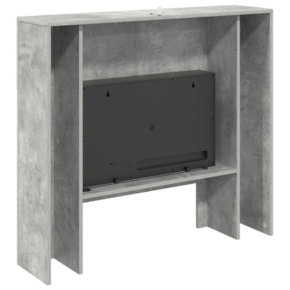 vidaXL Electric Fireplace Concrete 100 x 24.5 x 90 cm Engineered wood