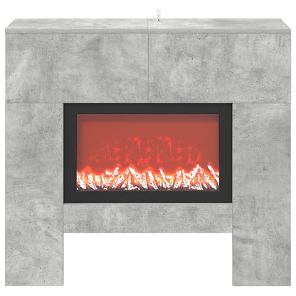 vidaXL Electric Fireplace Concrete 100 x 24.5 x 90 cm Engineered wood