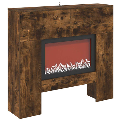 vidaXL Electric Fireplace Smoked Oak 100 x 24.5 x 90 cm
