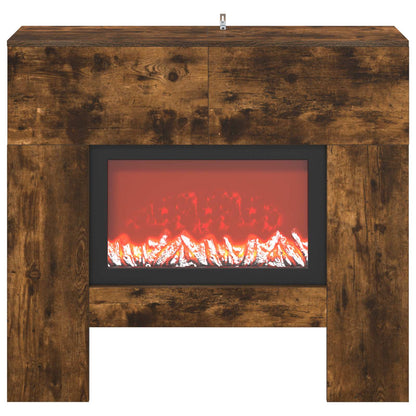 vidaXL Electric Fireplace Smoked Oak 100 x 24.5 x 90 cm