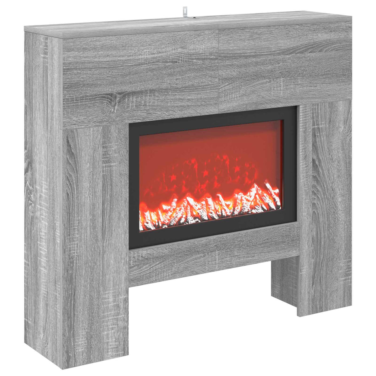 vidaXL Electric Fireplace Grey Sonoma 100 x 24.5 x 90 cm