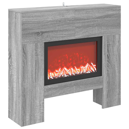 vidaXL Electric Fireplace Grey Sonoma 100 x 24.5 x 90 cm