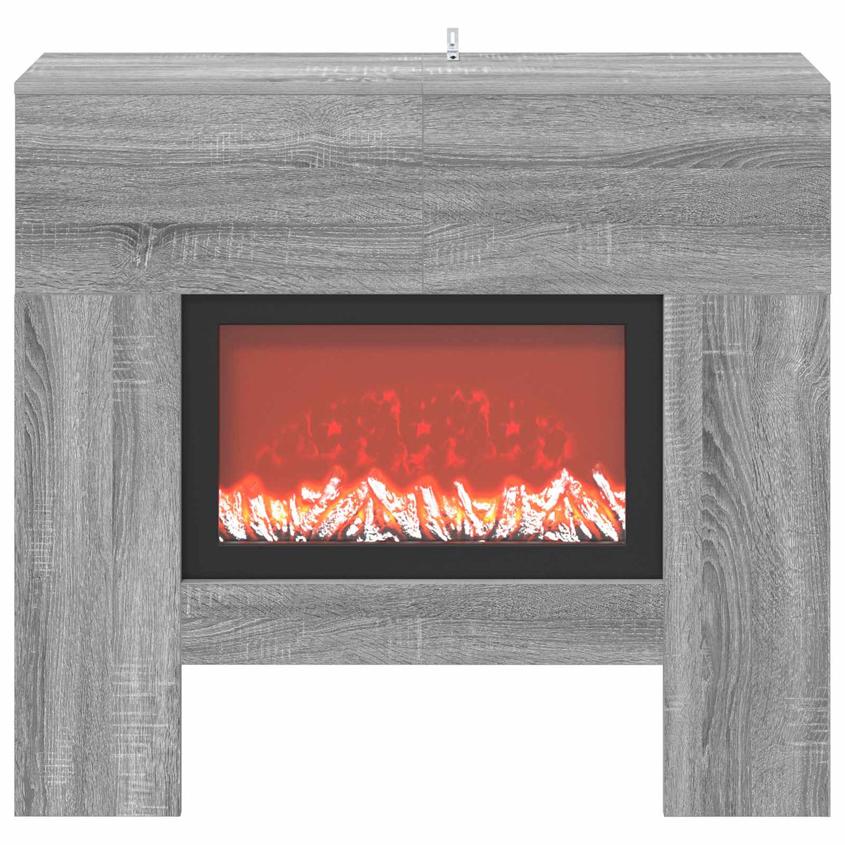 vidaXL Electric Fireplace Grey Sonoma 100 x 24.5 x 90 cm