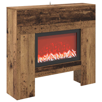 vidaXL Electric Fireplace Old Wood 100 x 24.5 x 90 cm Engineered wood