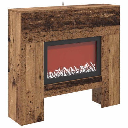 vidaXL Electric Fireplace Old Wood 100 x 24.5 x 90 cm Engineered wood