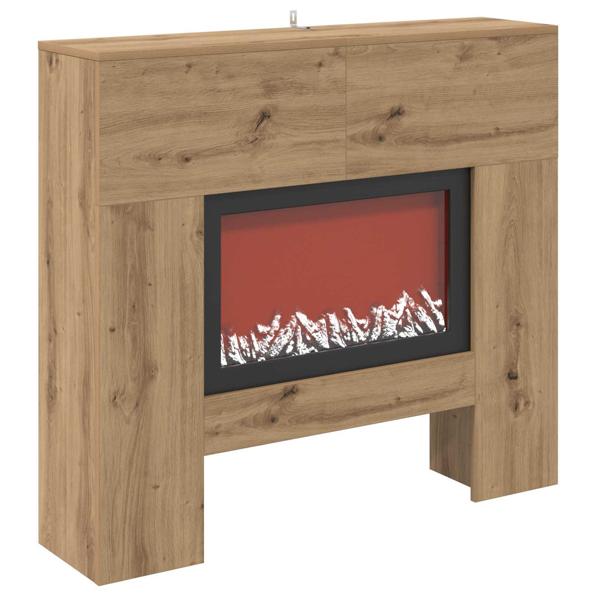 vidaXL Electric Fireplace Artisan Oak 100 x 24.5 x 90 cm
