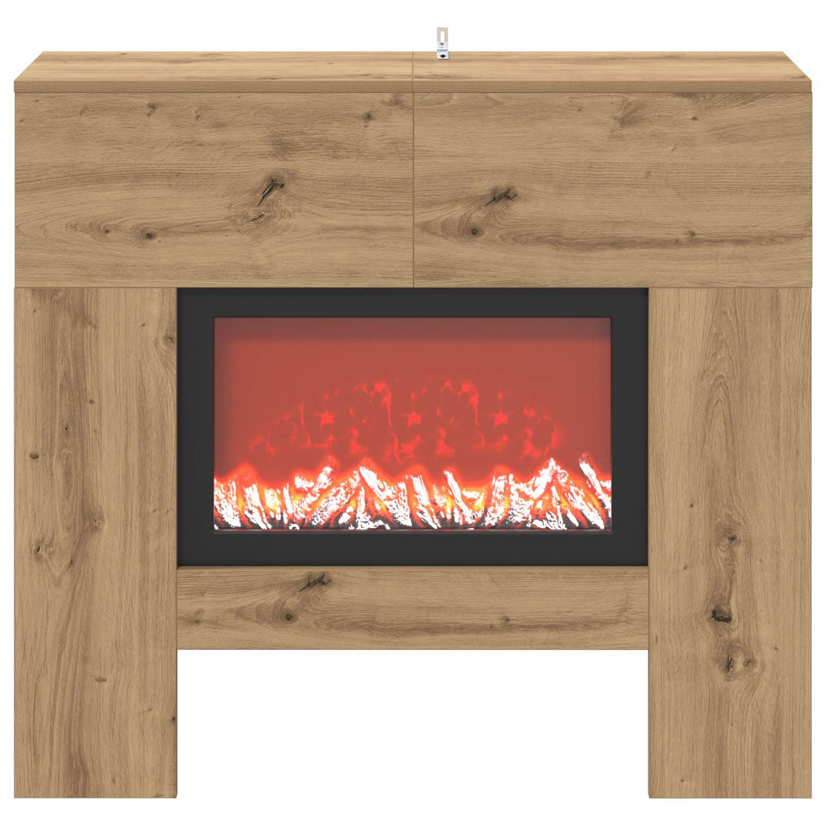 vidaXL Electric Fireplace Artisan Oak 100 x 24.5 x 90 cm