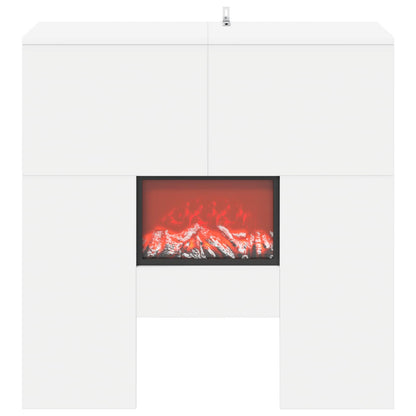 vidaXL Electric Fireplace White 75 x 24.5 x 75 cm Engineered wood