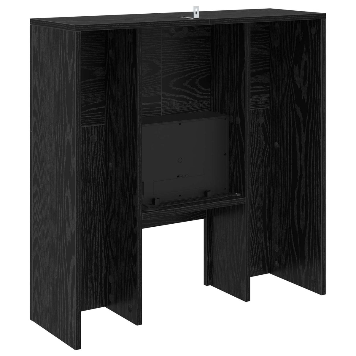 vidaXL Electric Fireplace Black Oak 75 x 24.5 x 75 cm Engineered wood