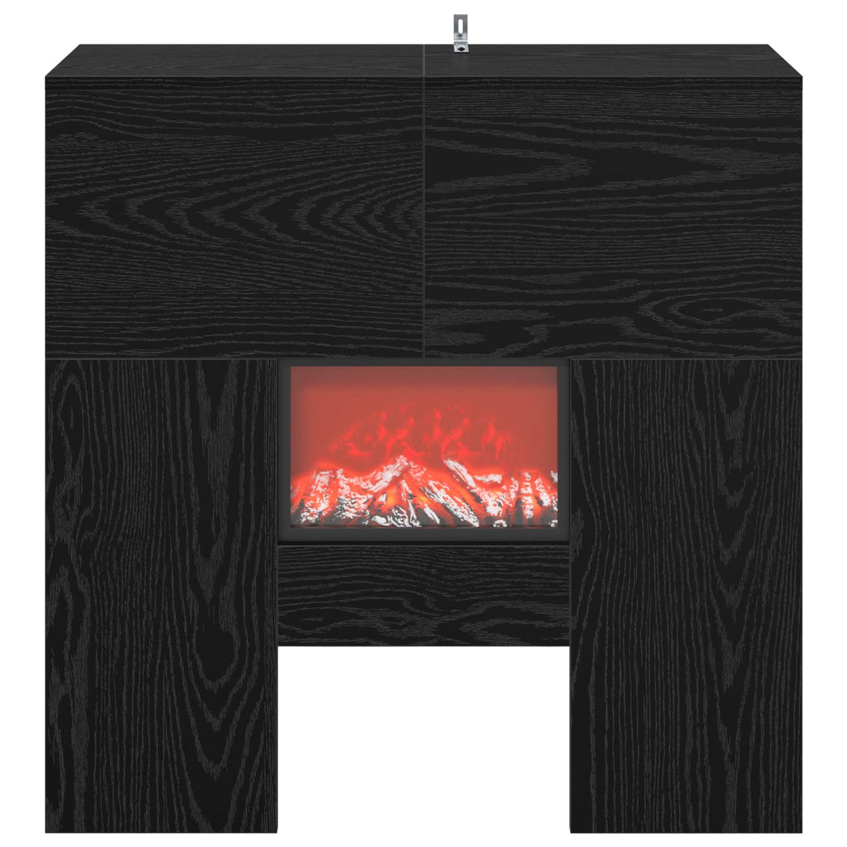vidaXL Electric Fireplace Black Oak 75 x 24.5 x 75 cm Engineered wood