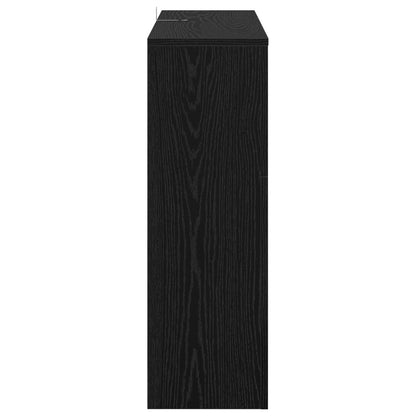 vidaXL Electric Fireplace Black Oak 75 x 24.5 x 75 cm Engineered wood