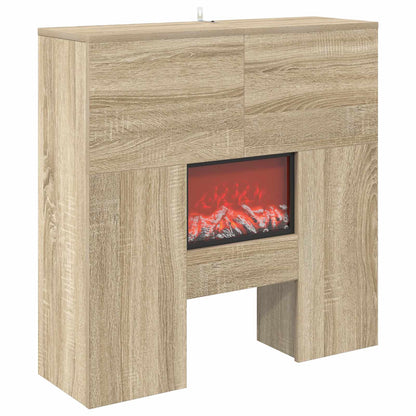 vidaXL Electric Fireplace Sonoma 75 x 24.5 x 75 cm Engineered wood