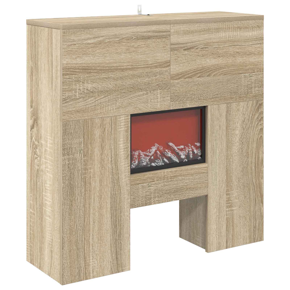 vidaXL Electric Fireplace Sonoma 75 x 24.5 x 75 cm Engineered wood
