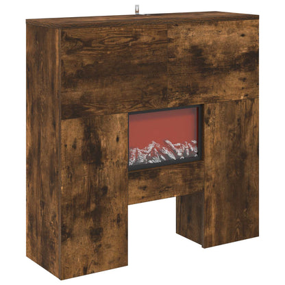 vidaXL Electric Fireplace Smoked Oak 75 x 24.5 x 75 cm Engineered wood