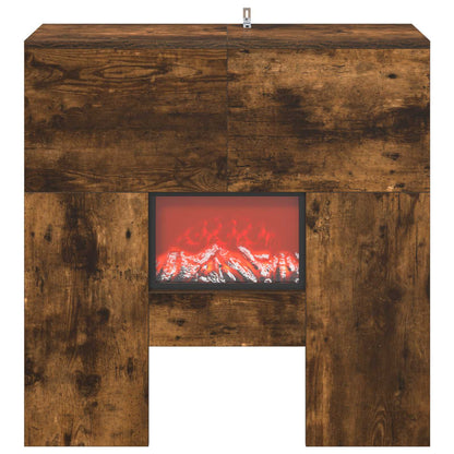 vidaXL Electric Fireplace Smoked Oak 75 x 24.5 x 75 cm Engineered wood