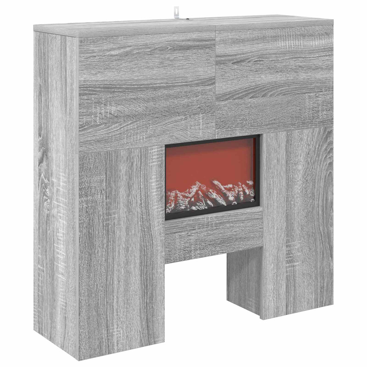 vidaXL Electric Fireplace Grey Sonoma 75 x 24.5 x 75 cm