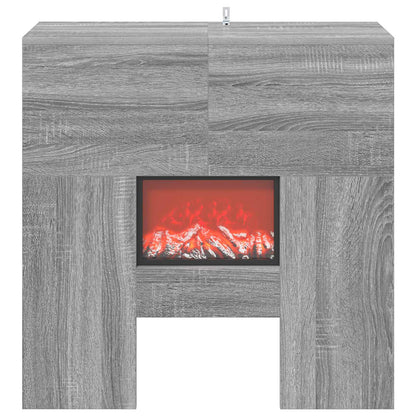 vidaXL Electric Fireplace Grey Sonoma 75 x 24.5 x 75 cm