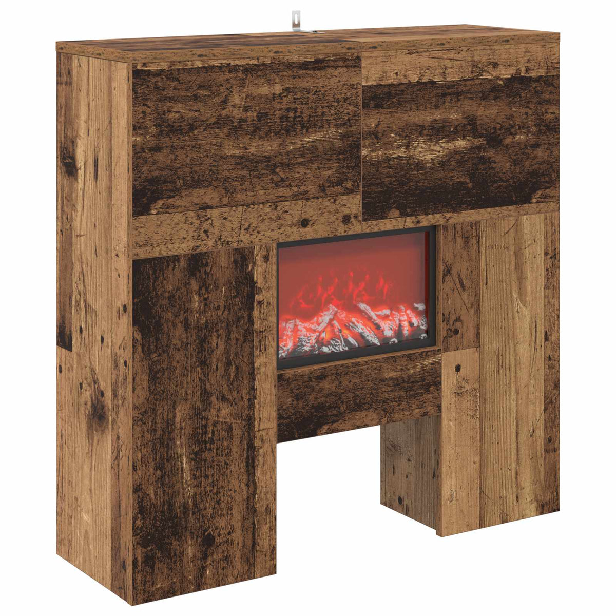 vidaXL Electric Fireplace Old Wood 75 x 24.5 x 75 cm Engineered wood