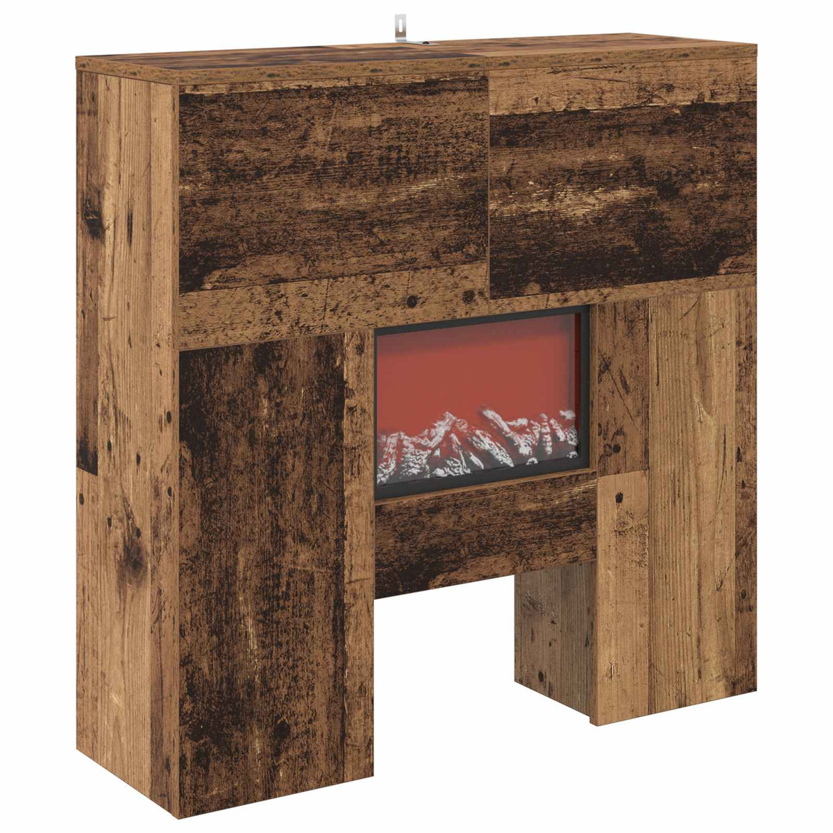 vidaXL Electric Fireplace Old Wood 75 x 24.5 x 75 cm Engineered wood