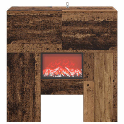 vidaXL Electric Fireplace Old Wood 75 x 24.5 x 75 cm Engineered wood