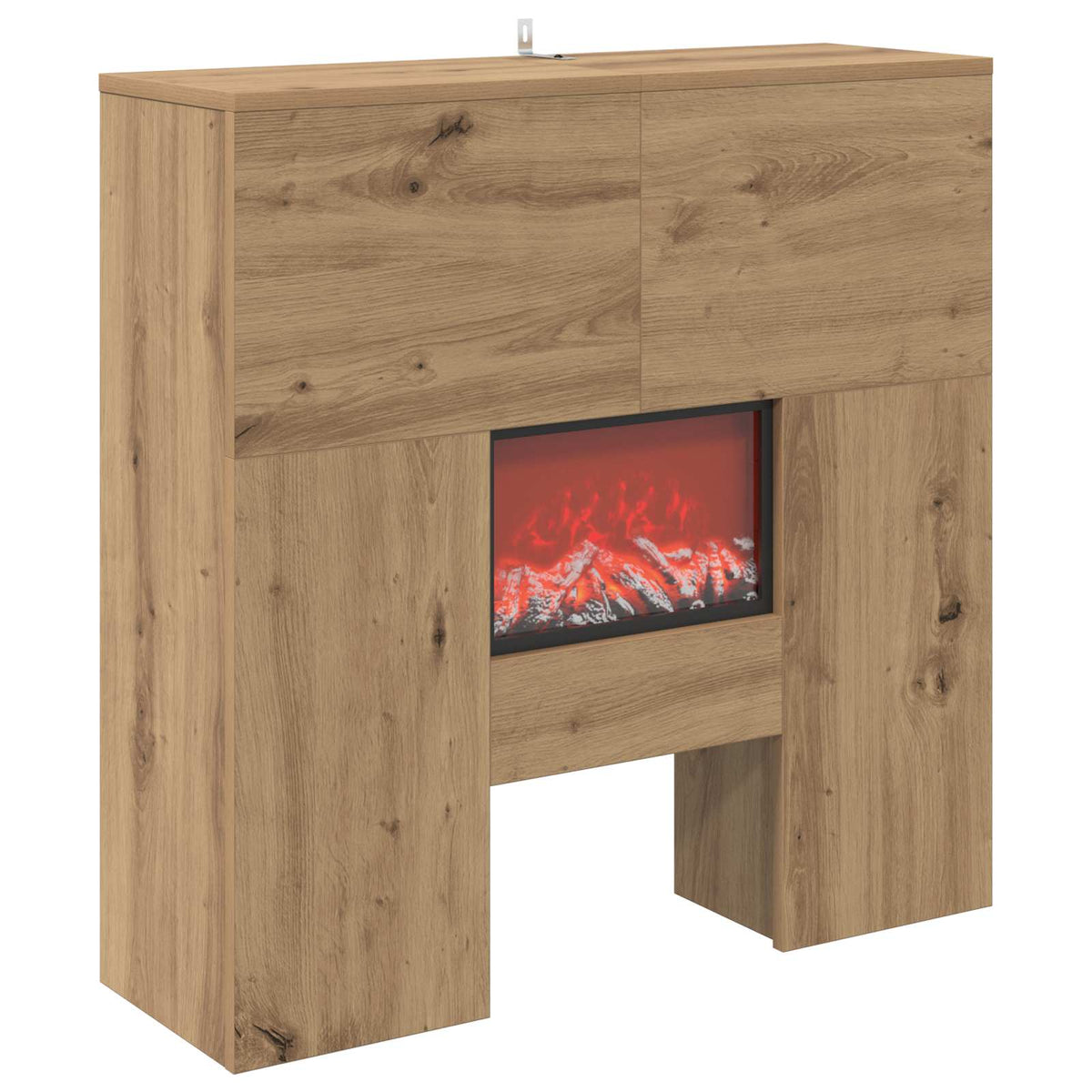 vidaXL Electric Fireplace Artisan Oak 75 x 24.5 x 75 cm