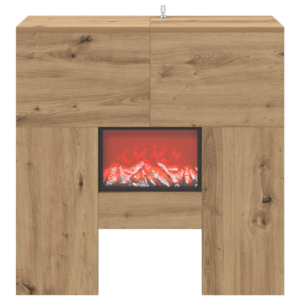 vidaXL Electric Fireplace Artisan Oak 75 x 24.5 x 75 cm