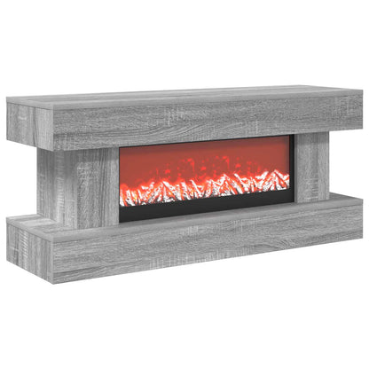 vidaXL Electric Fireplace Grey Sonoma 100 x 30 x 44 cm Engineered wood