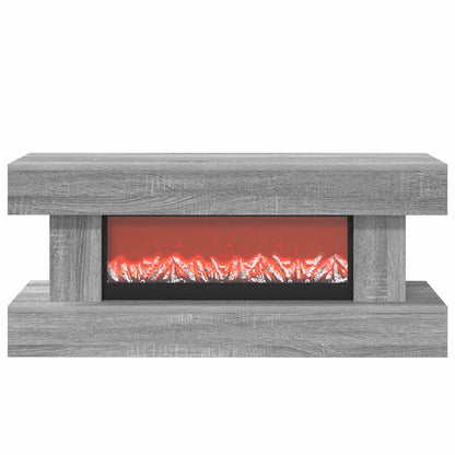 vidaXL Electric Fireplace Grey Sonoma 100 x 30 x 44 cm Engineered wood