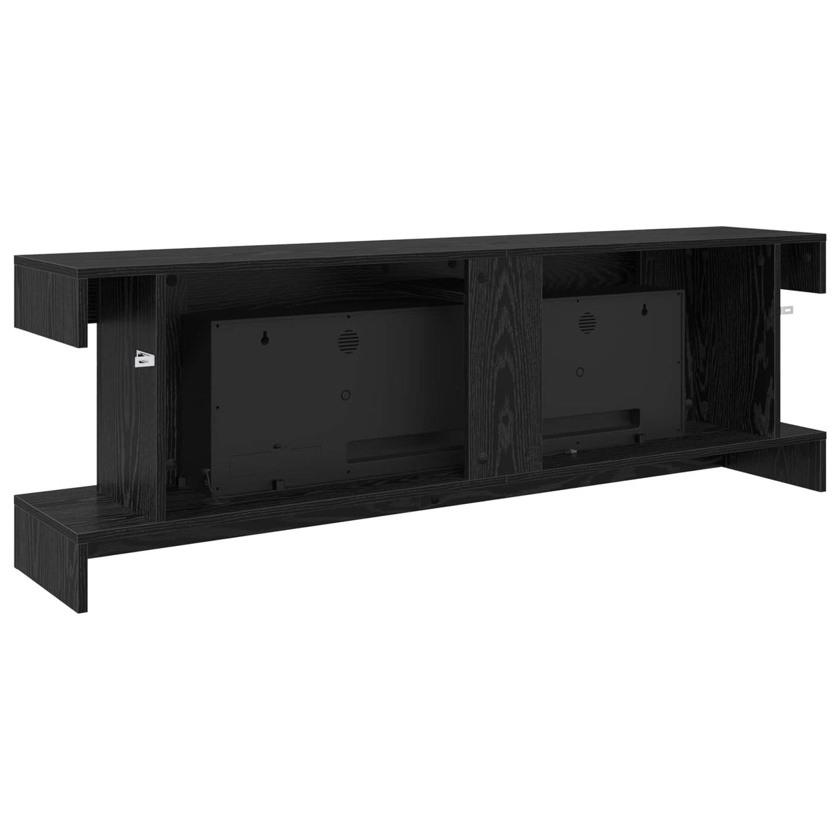 vidaXL Electric Fireplace Black Oak 150 x 30 x 50 cm Engineered wood