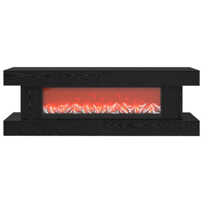 vidaXL Electric Fireplace Black Oak 150 x 30 x 50 cm Engineered wood