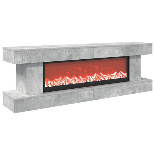 vidaXL Electric Fireplace Concrete 150 x 30 x 50 cm Engineered wood