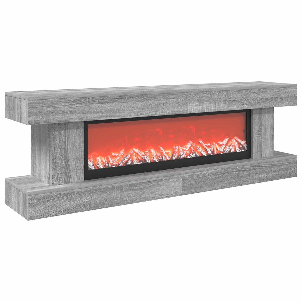 vidaXL Electric Fireplace Grey Sonoma 150 x 30 x 50 cm Engineered wood