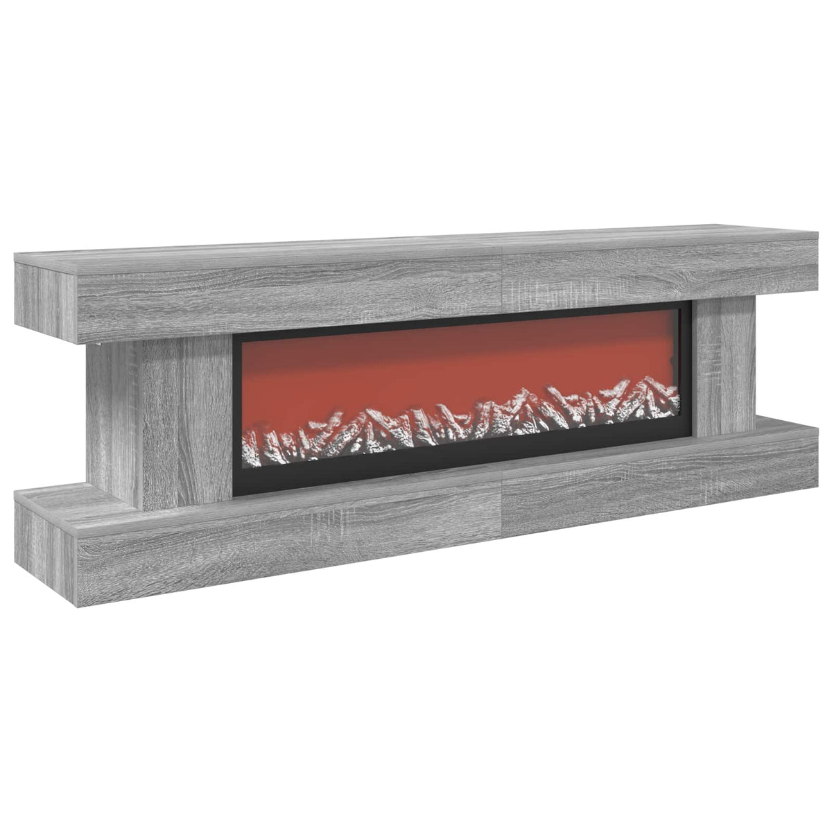 vidaXL Electric Fireplace Grey Sonoma 150 x 30 x 50 cm Engineered wood