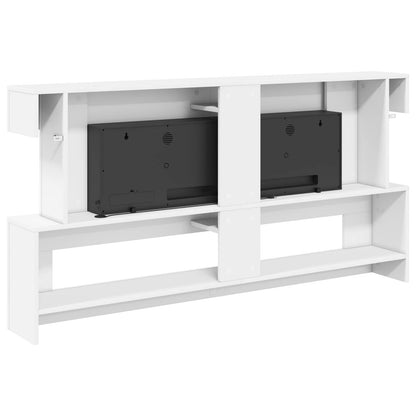 vidaXL Electric Fireplace White 150 x 21 x 77 cm Engineered wood