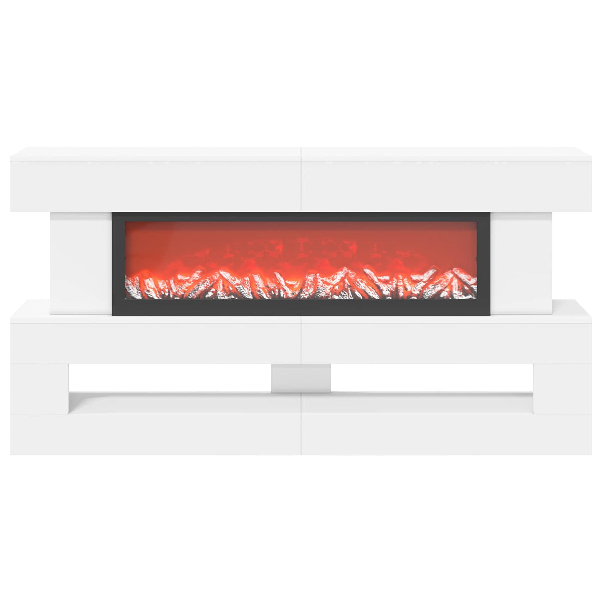 vidaXL Electric Fireplace White 150 x 21 x 77 cm Engineered wood