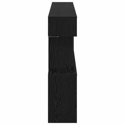 vidaXL Electric Fireplace Black Oak 150 x 21 x 77 cm Engineered wood