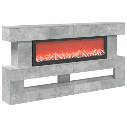 vidaXL Electric Fireplace Concrete 150 x 21 x 77 cm Engineered wood
