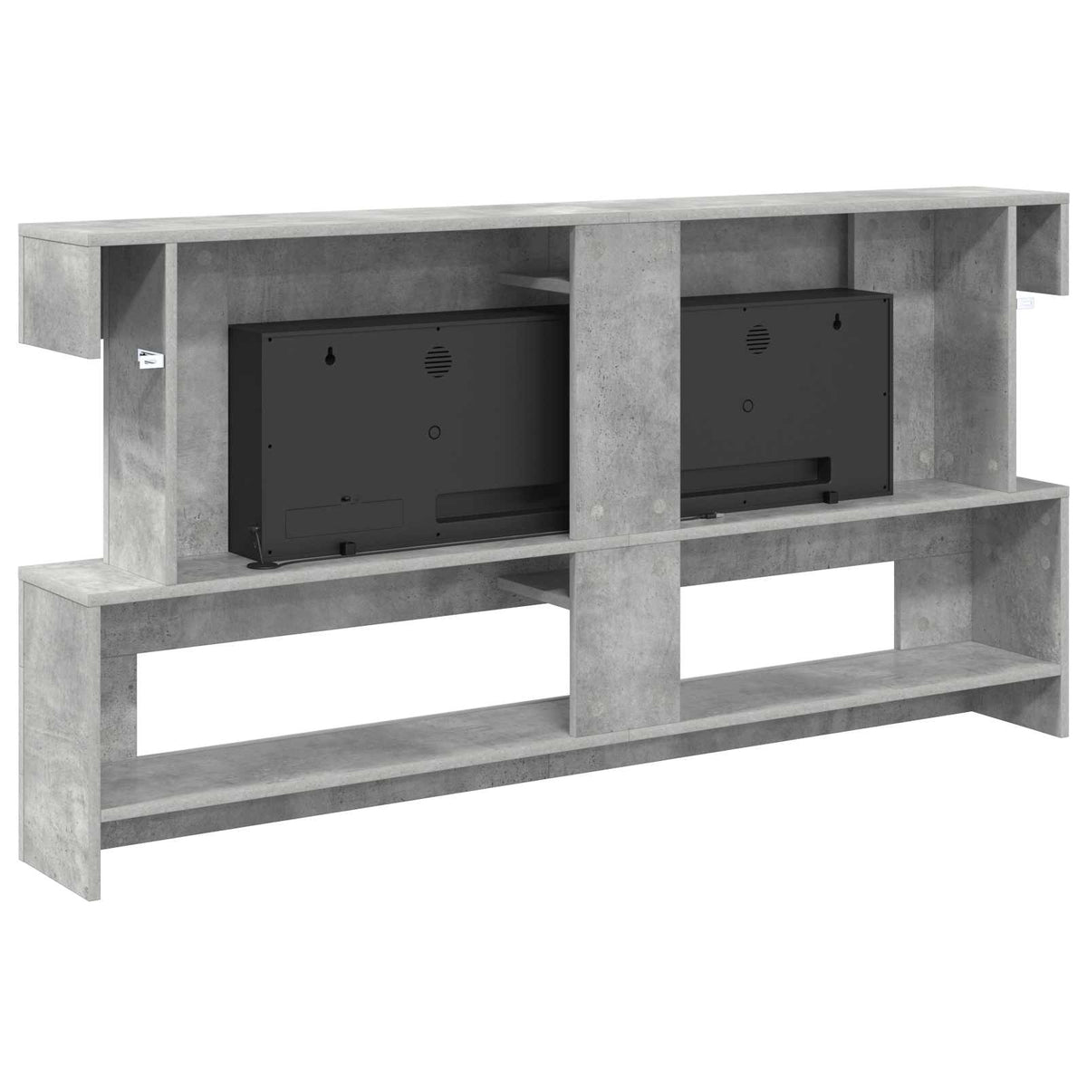 vidaXL Electric Fireplace Concrete 150 x 21 x 77 cm Engineered wood