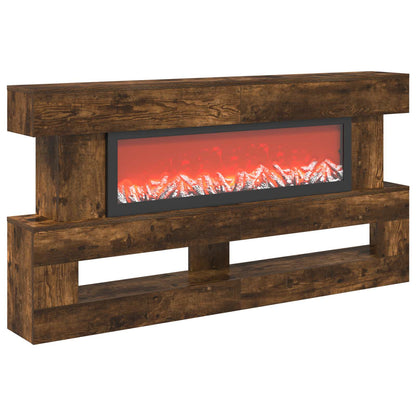 vidaXL Electric Fireplace Smoked Oak 150 x 21 x 77 cm Engineered wood