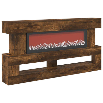 vidaXL Electric Fireplace Smoked Oak 150 x 21 x 77 cm Engineered wood