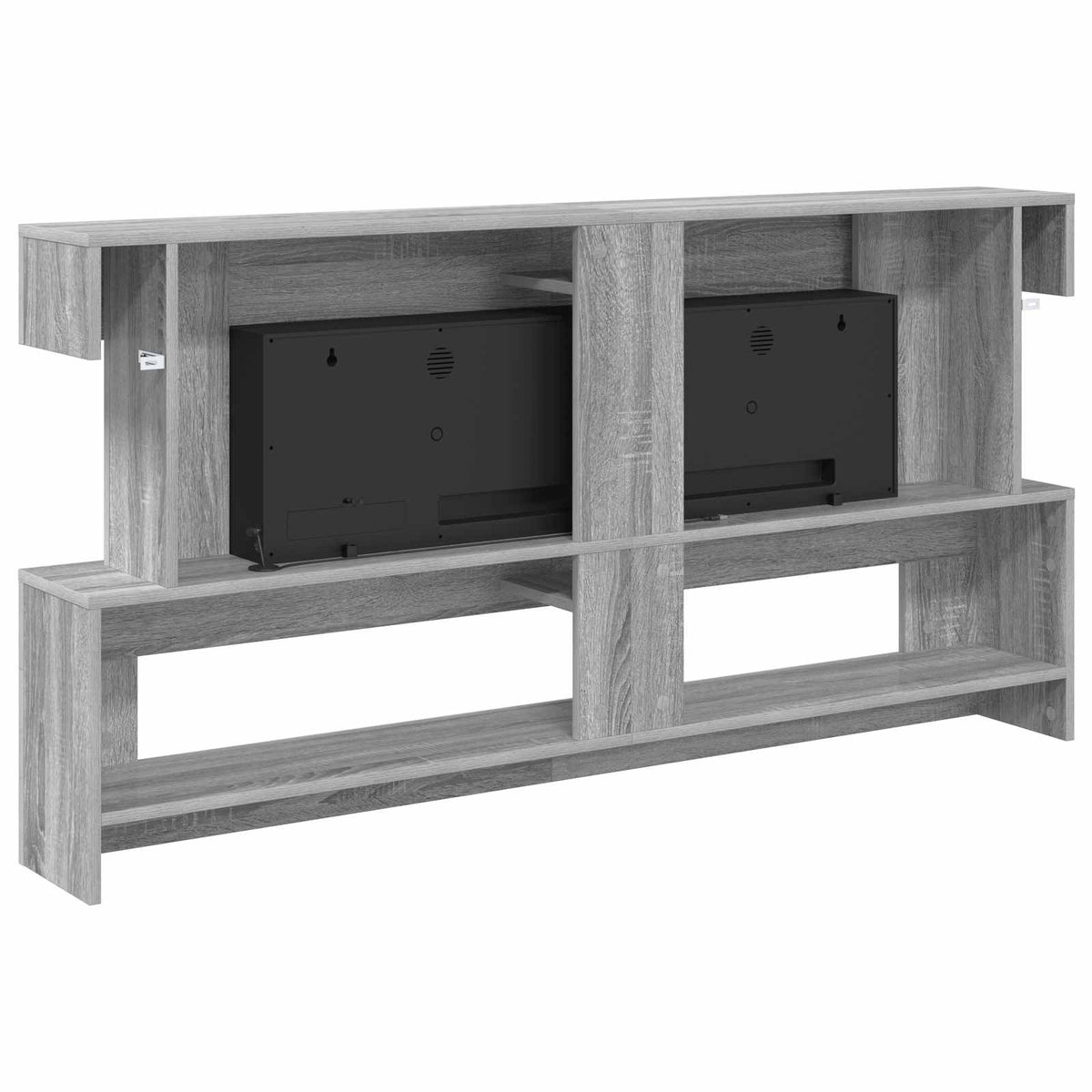 vidaXL Electric Fireplace Grey Sonoma 150 x 21 x 77 cm Engineered wood