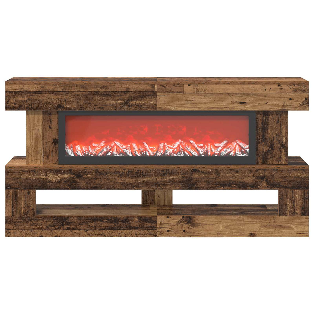 vidaXL Electric Fireplace Old Wood 150 x 21 x 77 cm Engineered wood
