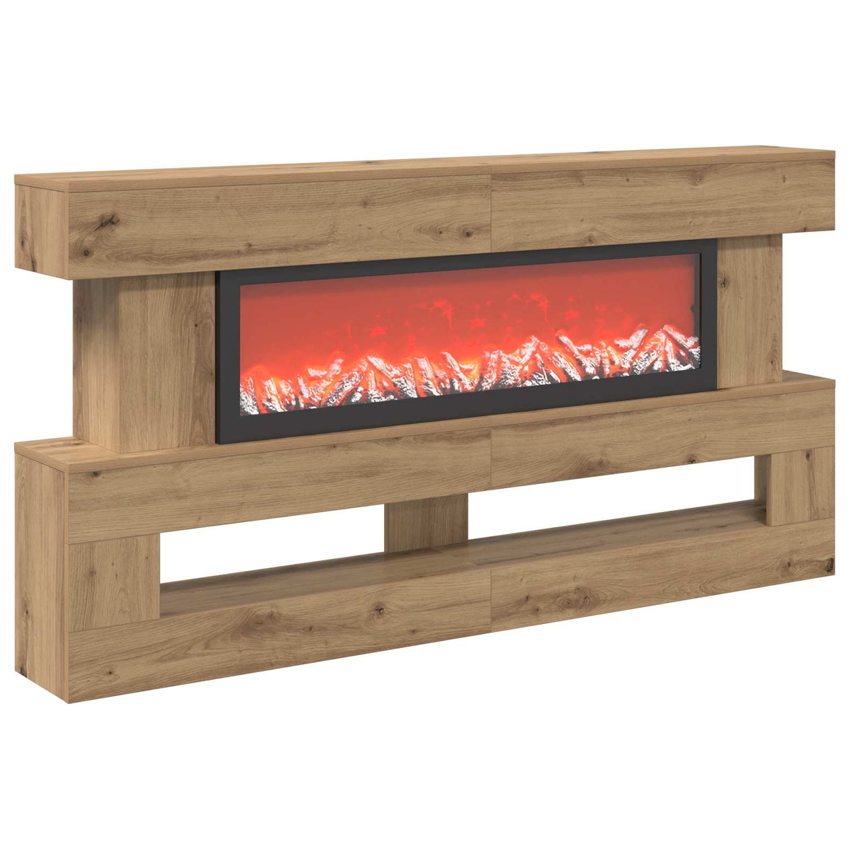 vidaXL Electric Fireplace Artisan Oak 150 x 21 x 77 cm Engineered wood