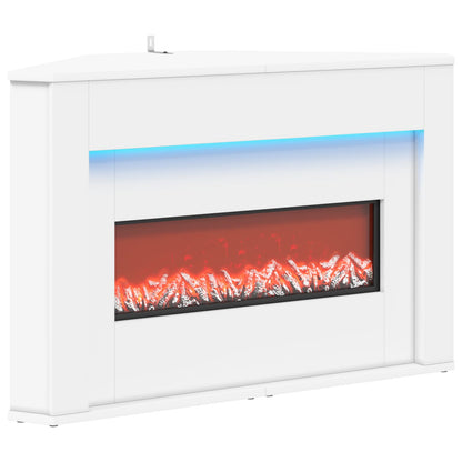 vidaXL Fireplace with LED Strip White 95 x 42.5 x 60 cm