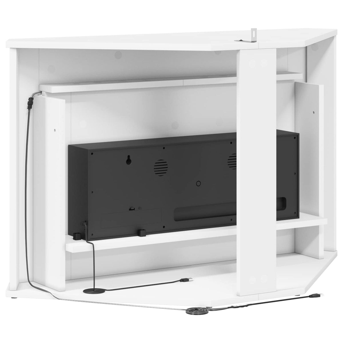 vidaXL Fireplace with LED Strip White 95 x 42.5 x 60 cm