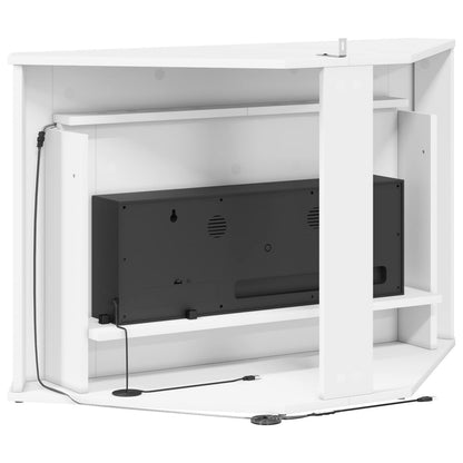 vidaXL Fireplace with LED Strip White 95 x 42.5 x 60 cm