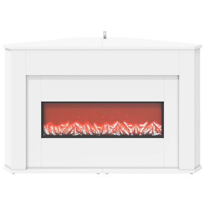vidaXL Fireplace with LED Strip White 95 x 42.5 x 60 cm