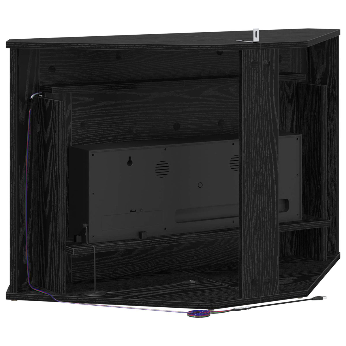 vidaXL Fireplace with LED Strip Black Oak 95 x 42.5 x 60 cm